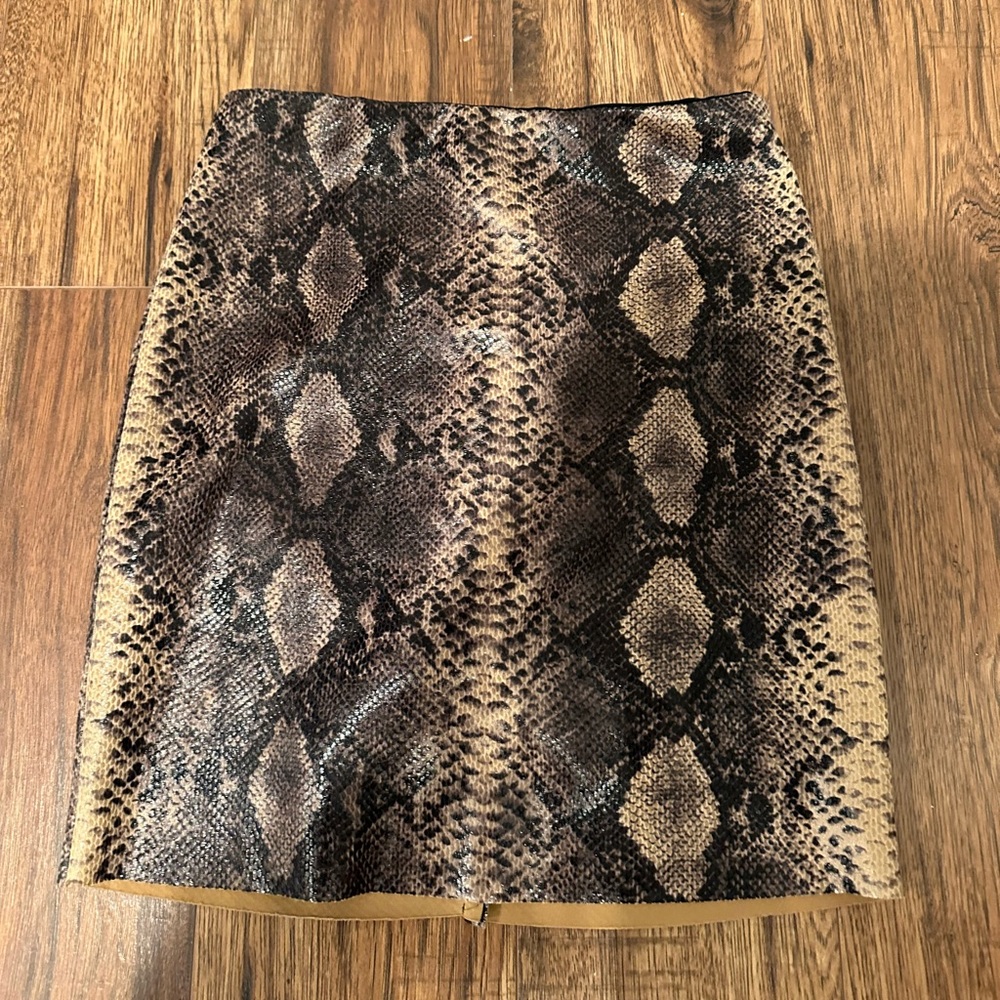 Snakeskin mini skirt